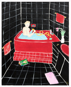 Black Bathroom Charity Drive Print