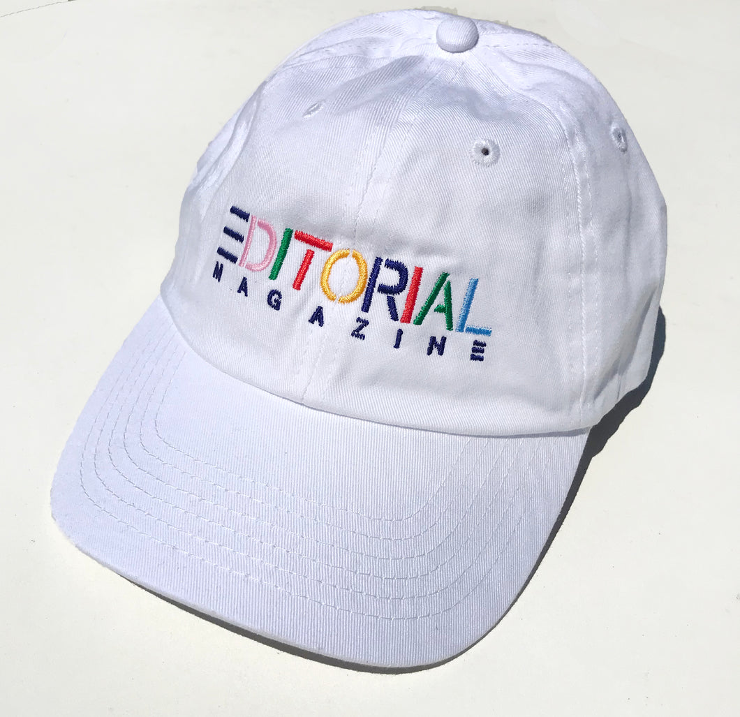 Editorial Multi-Color Hat White